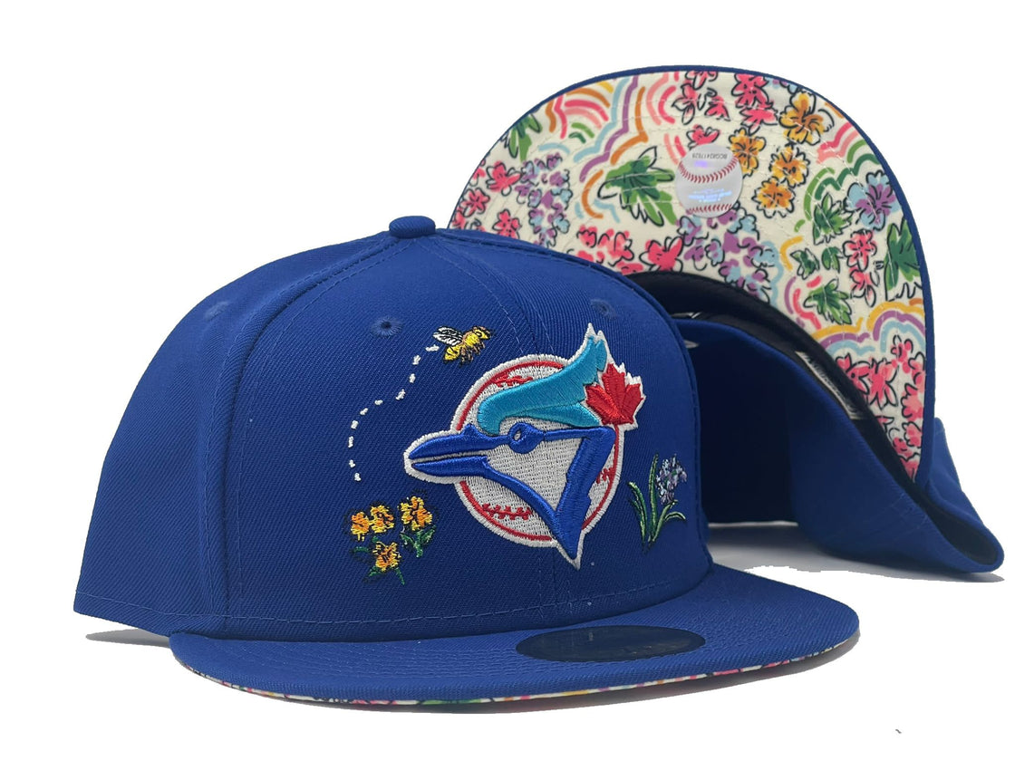 Toronto Blue Jays Floral Print Brim New Era Fitted Hat