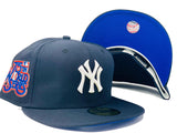 NEW YORK YANKEES 75TH WORLD SERIES NAVY ROYAL BLUE BRIM NEW ERA FITTED