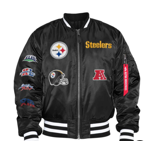 PITTSBURGH STEELERS  * Alpha Industries MA-1 black new era Bomber Jacket
