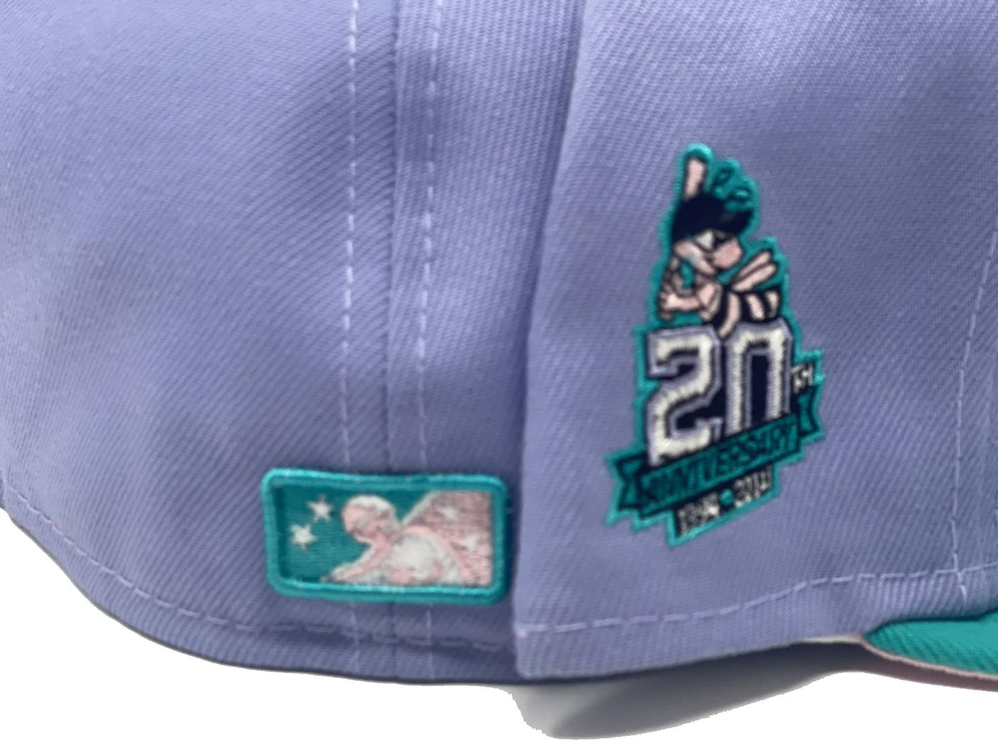 SALT LAKE BEES MINOR LEAGUE  20TH ANNIVERSARY PINK BRIM NEW ERA FITTED HAT