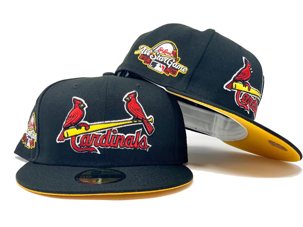 ST. LOUIS CARDINALS 2008 ALL STAR GAME BLACK YELLOW BRIM NEW ERA FITTED HAT