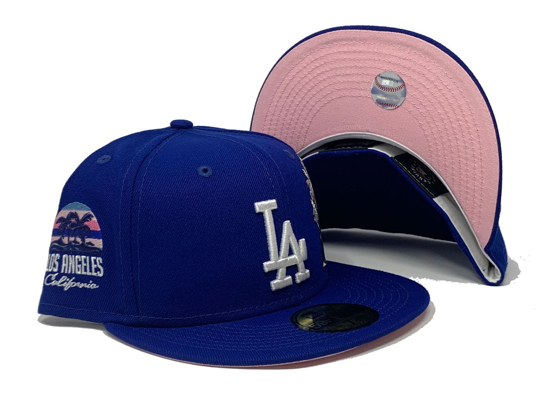 Light Royal Los Angeles Dodgers Palm Tree custom New Era Fitted Hat
