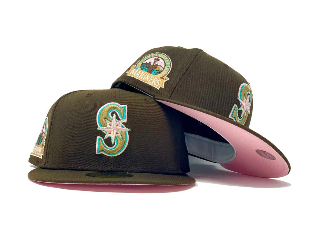 Seattle Mariners 30th Anniversary Walnut Pink Brim New Era Fitted Hats