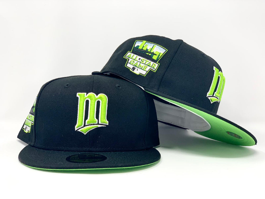 MINNESOTA TWINS 2014 ALL STAR GAME BLACK LIME GREEN BRIM NEW ERA FITTED HAT