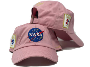 Light Pink Nasa Dad Hat 25th Anniversary Side Patch