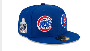 Chicago Cubs MLB New Era "World Series Champs" Trophy 39THIRTY Flex  Hat - Blue