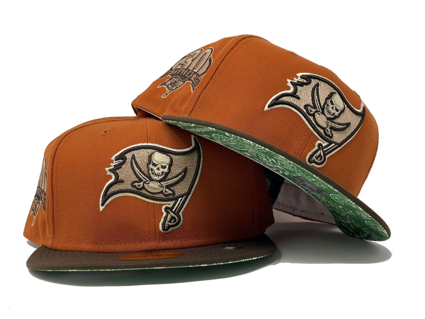 Tampa Bay Buccaneers 30th Anniversary "Thursday Night Football Paisley Brim" Collection" Kelly Green Paisley Brim New Era Fitted Hat