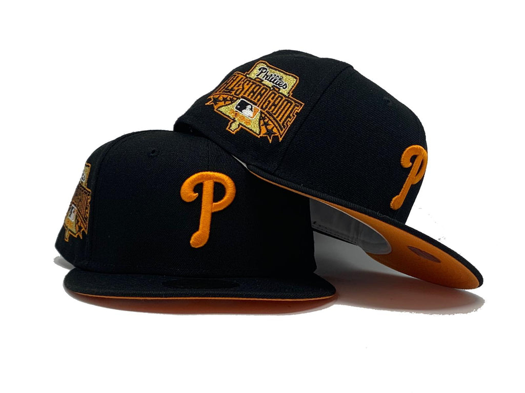 PHILADELPHIA PHILLIES 1996 ALL STAR GAME BLACK ORANGE BRIM NEW ERA FITTED HAT