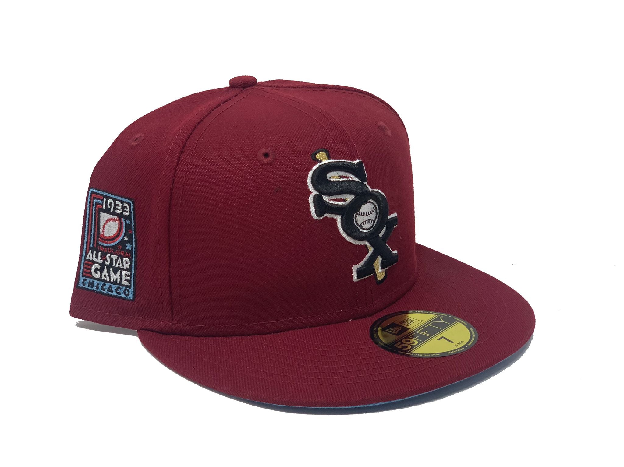 Chicago White Sox 1933 All Star Game New Era Fitted 59Fifty Hat (Pinstripe  Navy Pinot Red Under Brim)