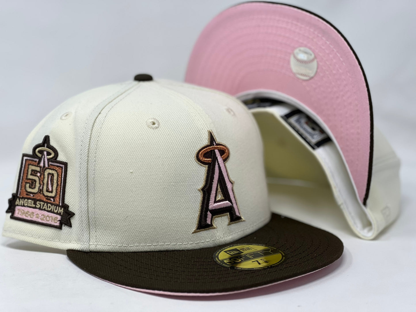 Los Angeles Angeles 50Th Anniversary "Neapolitan Ice Cream" Pink Brim New Era Fitted Hat