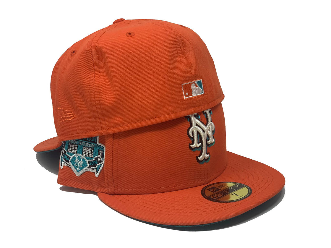 Orange New York Mets Final Season Custom New Era Fitted Hat