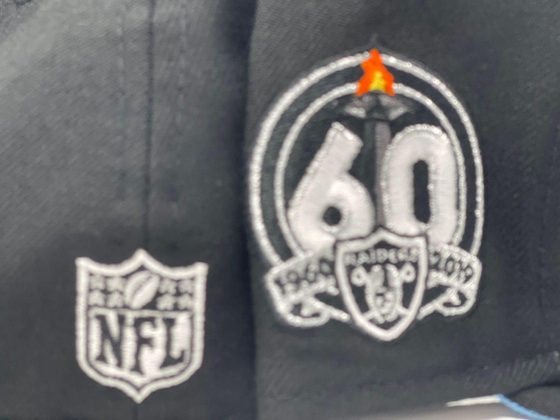 Black Las Vegas Raiders 60th Season Custom New Era Fitted Hat