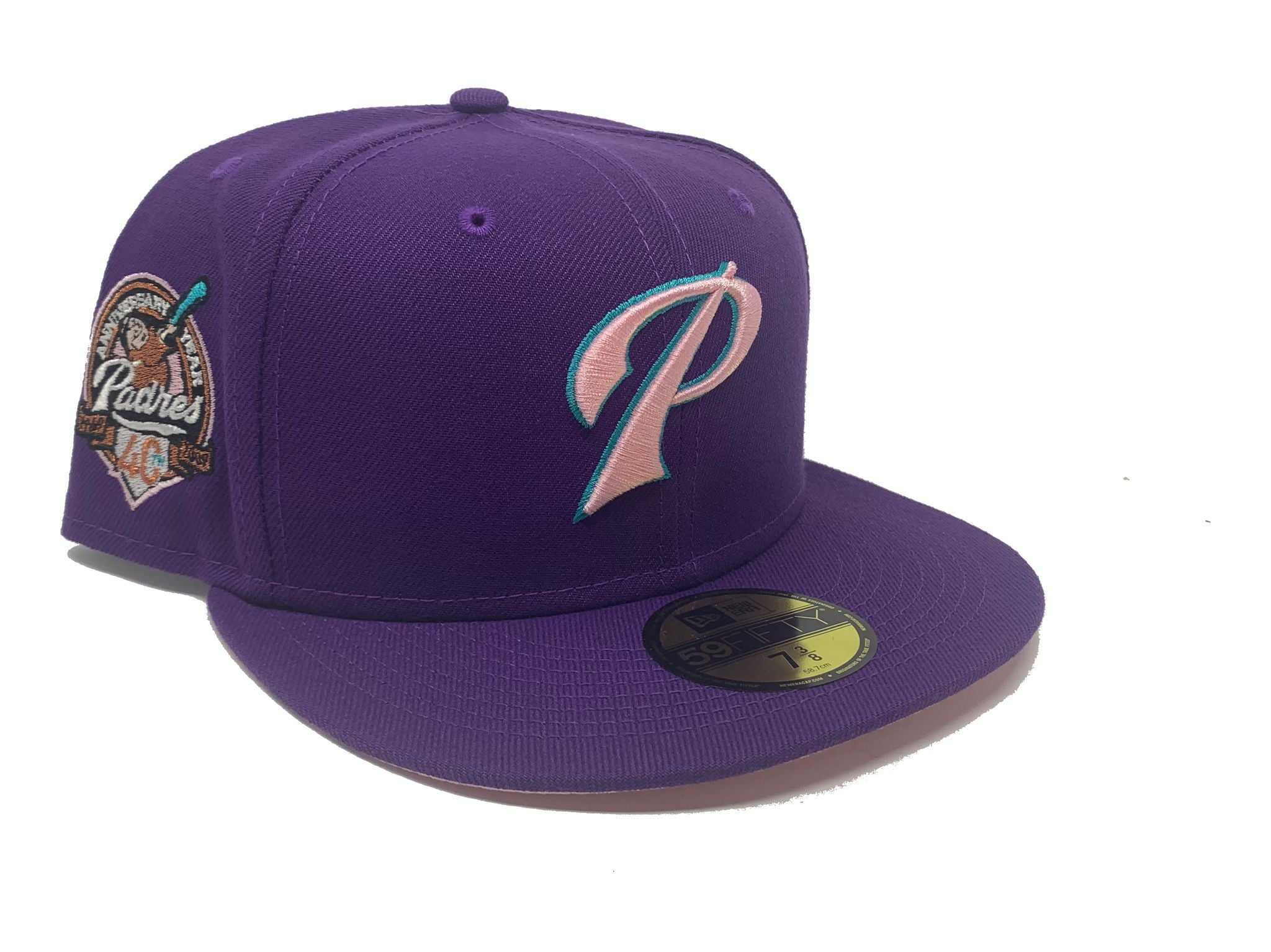New Era San Diego Padres No Bad Brims 2.0 40th Anniversary Capsule Hats 59FIFTY Fitted Hat Brown/Purple