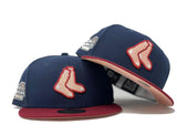 BOSTON RED SOX 2004 WORLD SERIES "BLOOD MOON' COLLECTION PEACH BRIM NEW ERA FITTED HAT