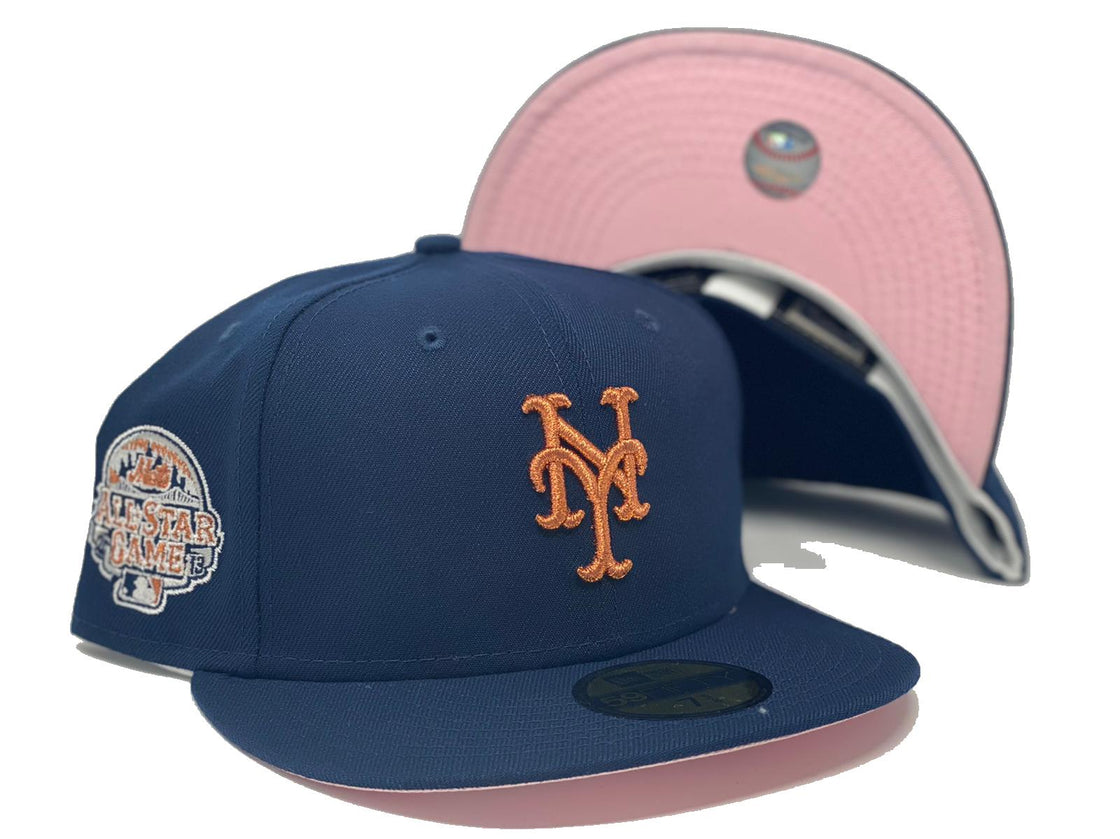 NEW YORK METS 2013 ALL STAR GAME NAVY PINK BRIM NEW ERA FITTED HAT