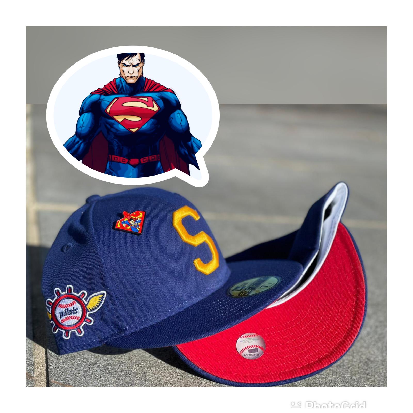 New Era Superman Logo Blue & Red Panels 59Fifty Fitted Hat (7