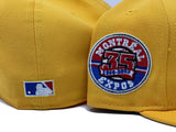 MONTREAL EXPOS 35TH SEASON TAXI YELLOW ICY BRIM NEW ERA FITTED HAT