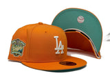 LOS ANGELES DODGERS 40TH ANNIVERSARY TANGO ORANGE CLEAR MINT BRIM NEW ERA FITTED HAT