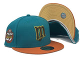 MINNESOTA TWINS 25TH ANNIVERSARY "PRINCESS PACK" METALLIC GOLD BRIM NEW ERA FITTED HAT