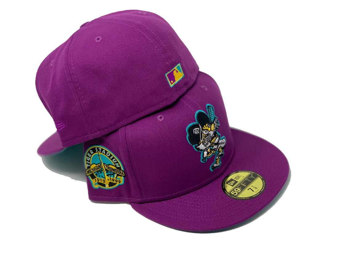 Grape Detroit Tigers Mermaids Collection Custom New Era Fitted Hat
