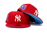 NEW YORK YANKEES 75TH WORLD SERIES RED ICY BRIM NEW ERA FITTED HAT