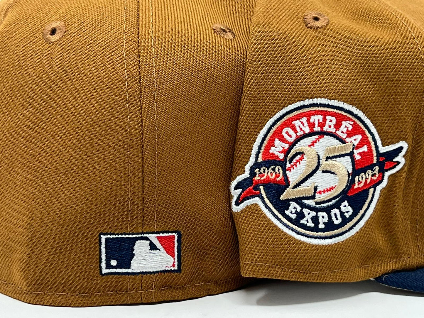MONTREAL EXPOS 25TH ANNIVERSARY "FALL HARVEST PACK" BEIGE BRIM NEW ERA FITTED HAT
