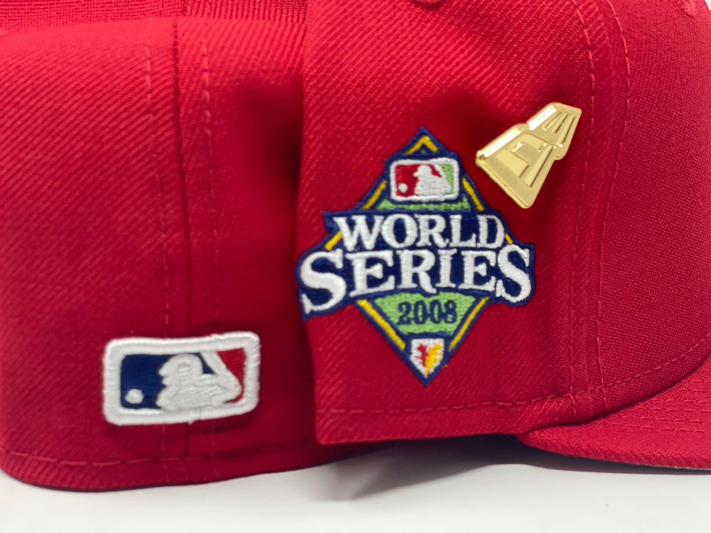 PHILADELPHIA PHILLIES 2008 WORLD SERIES "59FIFTY DAY" GRAY BRIM NEW ERA FITTED HAT