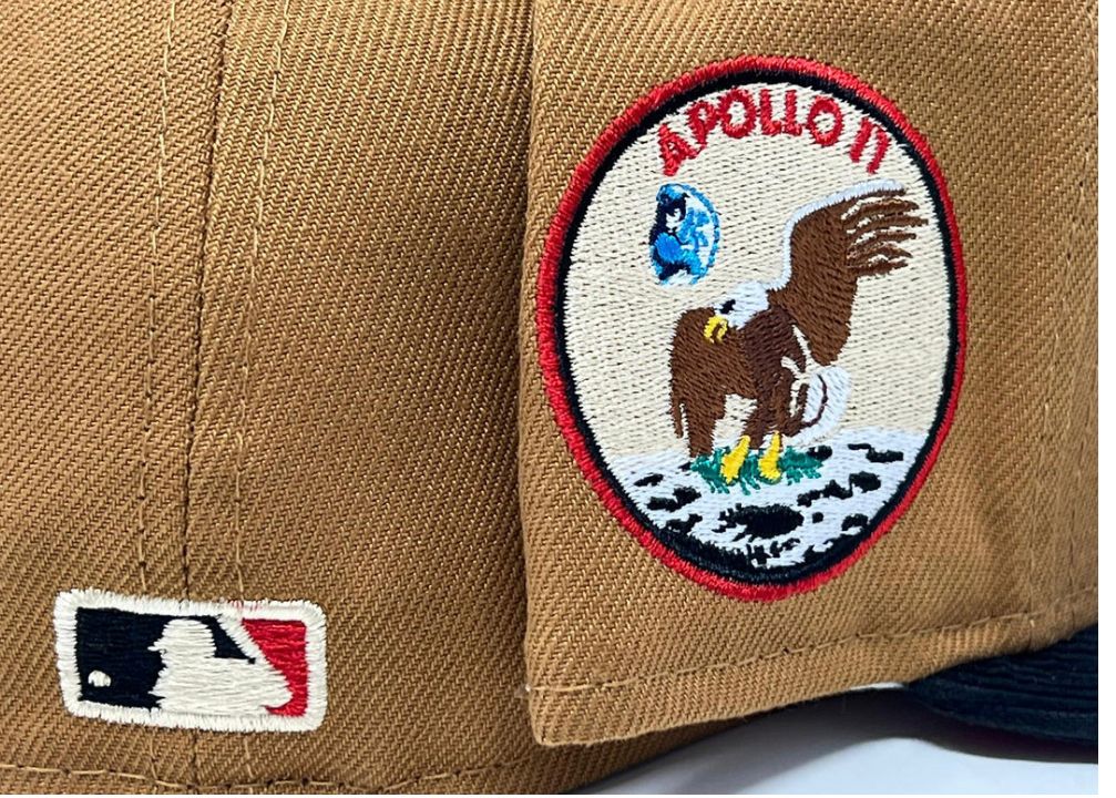 HOUSTON ASTROS APOLLO 11 BLACK CORDUROY VISOR RED BRIM NEW ERA FITTED HAT