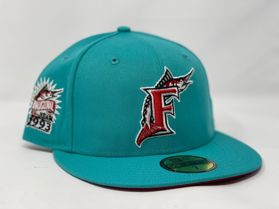 Teal Florida Marlin 1993 Inaugural Season Custom New Era Fitted Hat