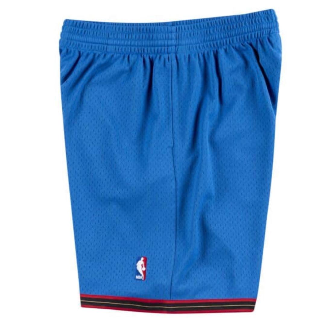 Mitchell and Ness 76ers NBA Royal Blue Swingman Shorts