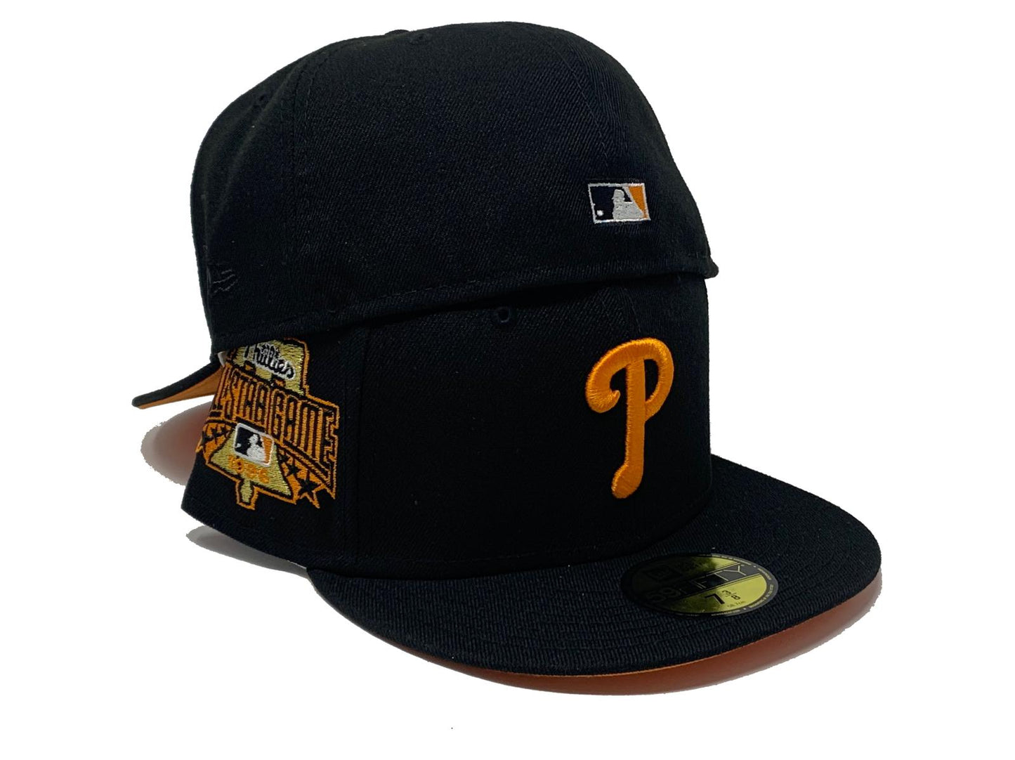 PHILADELPHIA PHILLIES 1996 ALL STAR GAME BLACK ORANGE BRIM NEW ERA FITTED HAT