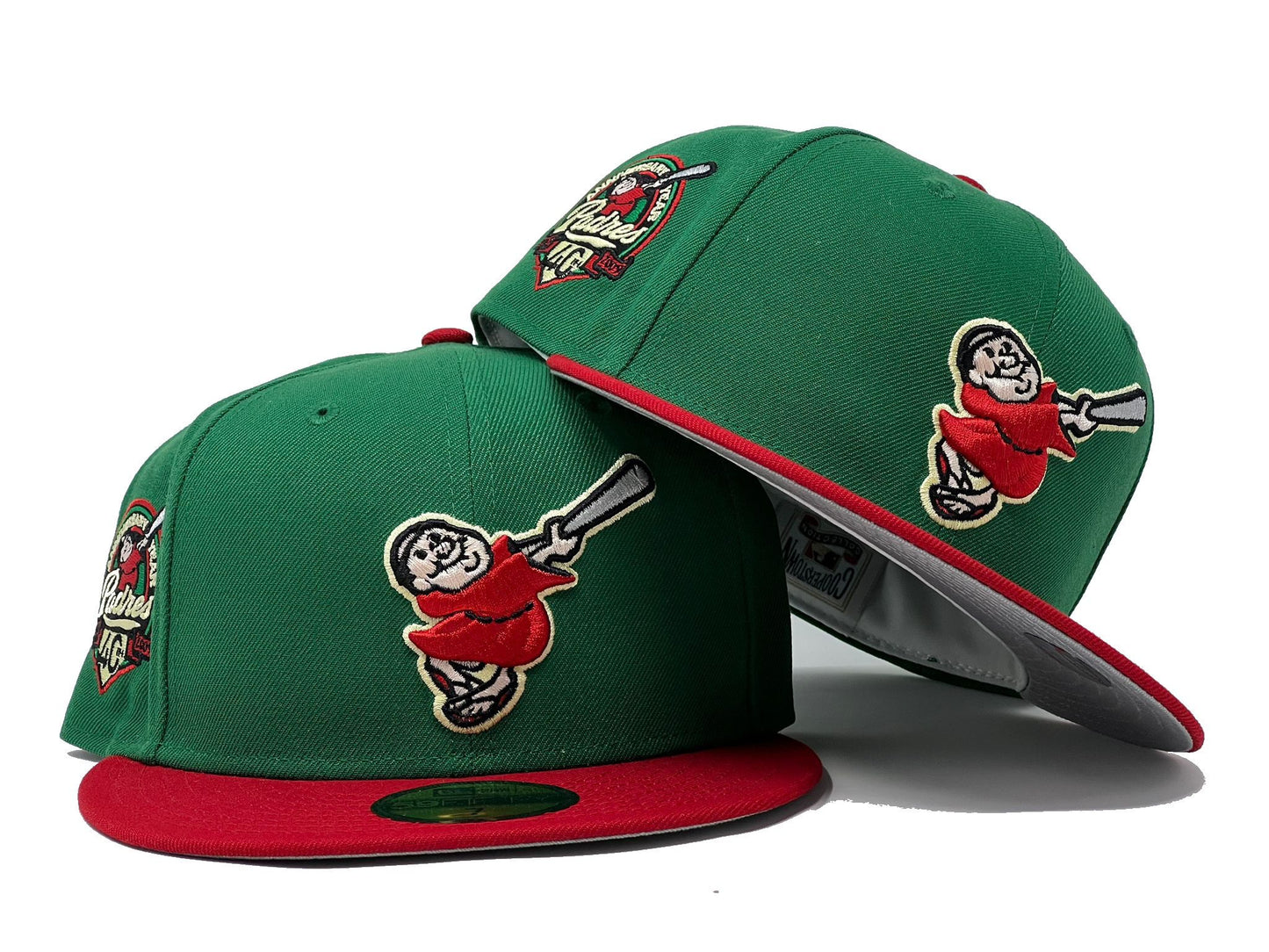 San Diego Padres 40th Anniversary Green Red Visor Gray brimNew EraFitted Hat