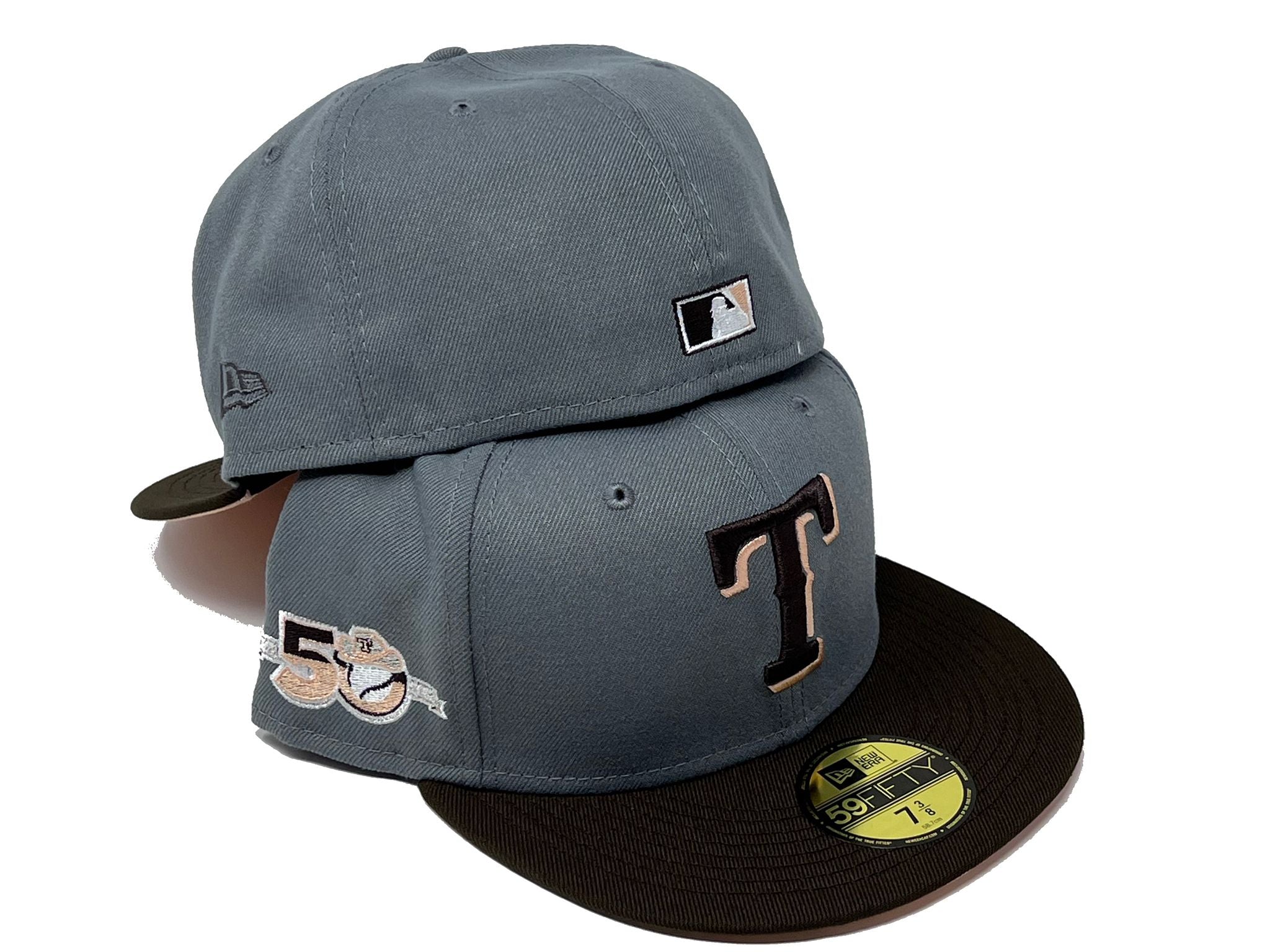 New Era Texas Rangers 50th Anniversary Gold Real Tree Two Tone Edition  59Fifty Fitted Hat, EXCLUSIVE HATS, CAPS