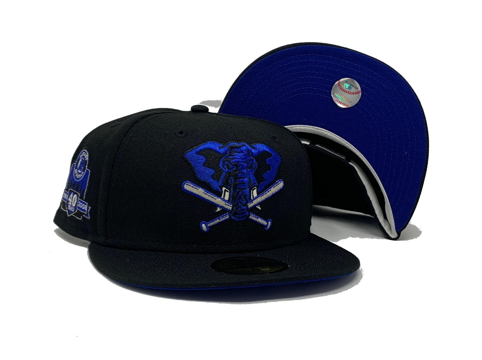 New Era Oakland Athletics Ancient Egypt St Logo 25th Anniversary Hat Club Exclusive 59FIFTY Fitted Hat Khaki/Black/Royal Blue