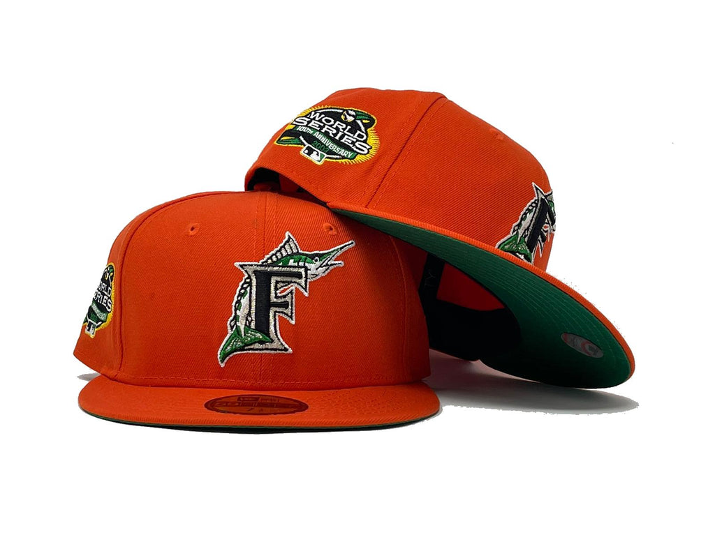 Florida Marlins 2003 World Series Orange Green Brim New Era Fitted Hat