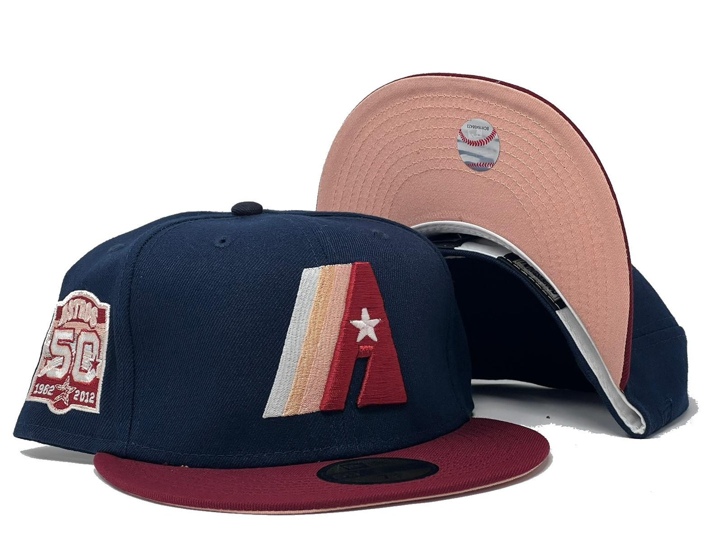 HOUSTON ASTROS 50TH ANNIVERSARY "BLOOD MOON" COLLECTION PEACH BRIM NEW ERA FITTED HAT