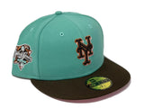 NEW YORK METS 2000 WORLD SERIES " CHOCLATE MINT" COLLETION PINK BRIM NEW ERA FITTED HAT