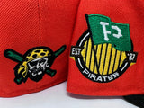 PITTSBURGH PIRATES 1887 ESTABLISHED "PUMPKIN COLLECTION" GREEN BRIM NEW ERA FITTED HAT