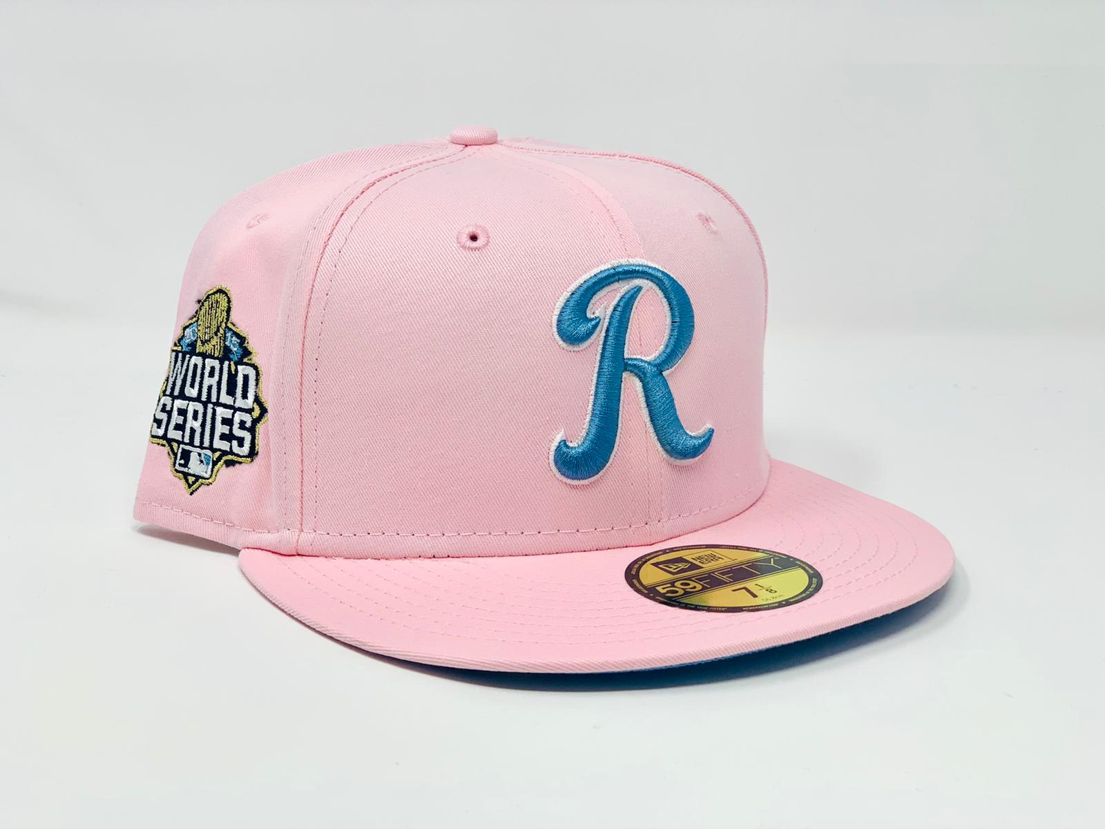 Kansas City Royals New Era Chrome Rogue 59FIFTY Fitted Hat - Cream/Pink