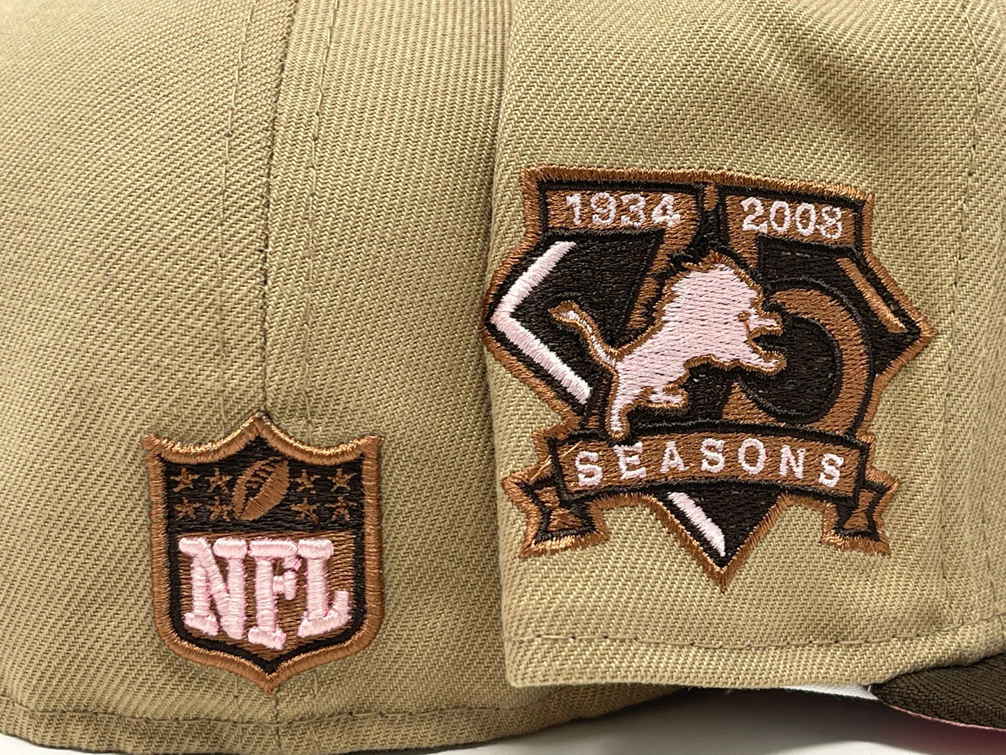 DETROIT LIONS  40TH ANNIVERSARY "THURSDAY NIGHT FOOTBALL PAISLEY BRIM" COLLECTION" PINK PAISLEY BRIM NEW ERA FITTED HAT