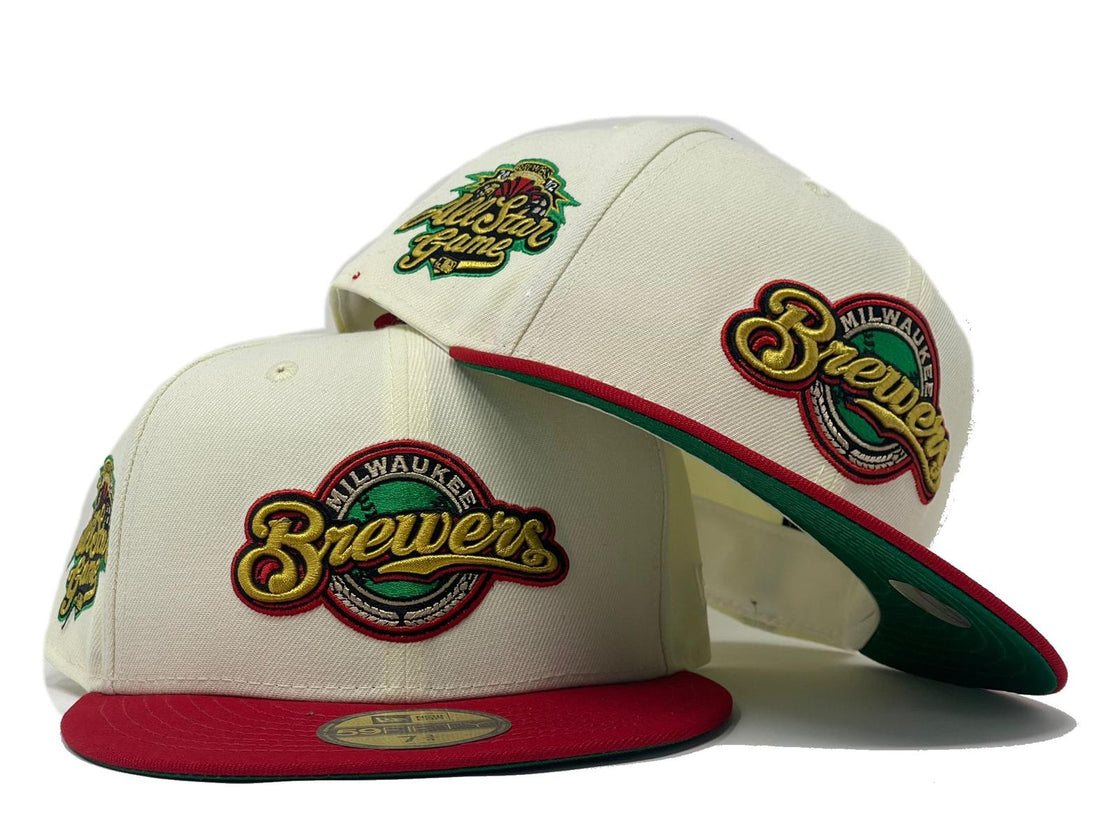 MILWAUKEE BREWERS 2002 ALL STAR GREEN BRIM NEW ERA FITTED HAT