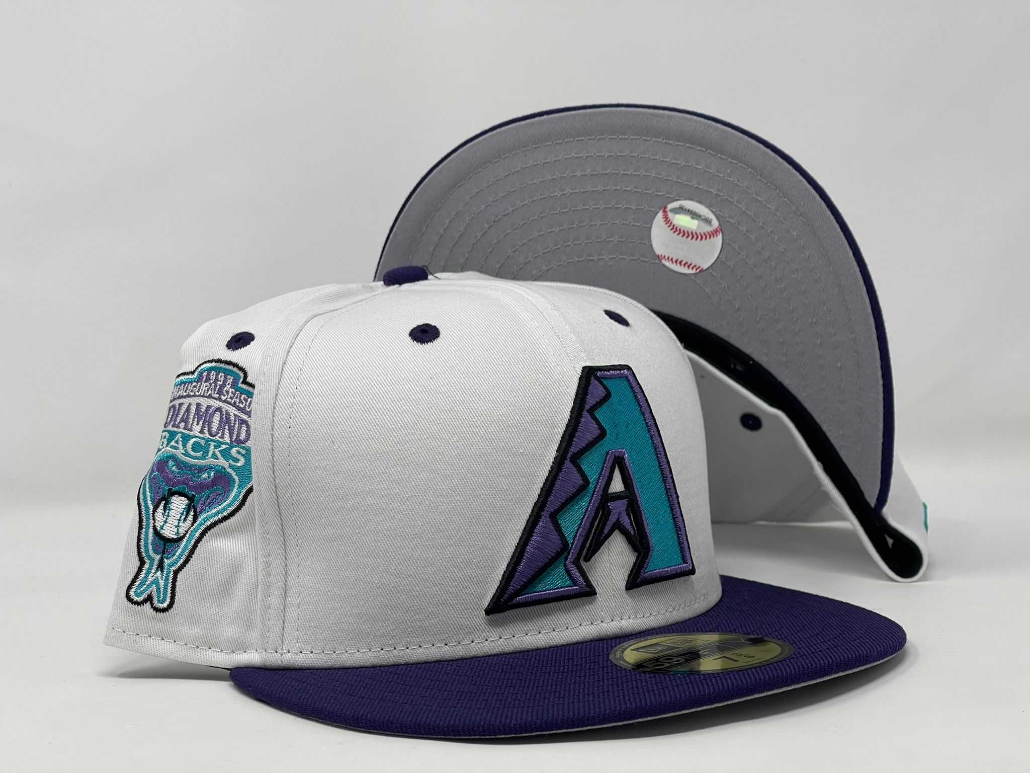 Arizona Diamondbacks New Era Optic 59FIFTY Fitted Hat - White/Purple