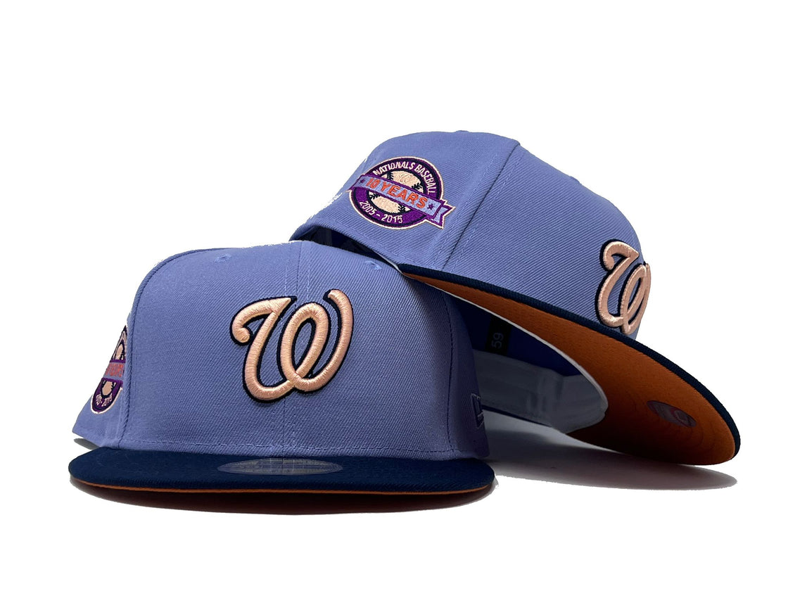 WASHINGTON NATIONALS 10TH ANNIVERSARY RUST ORANGE BRIM NEW ERA FITTED HAT