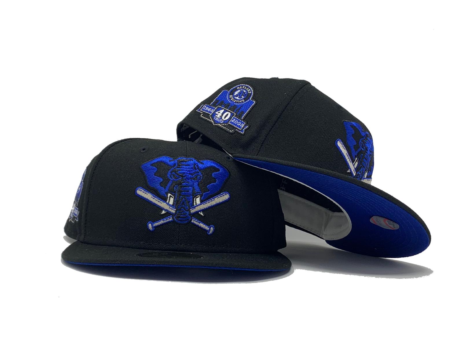 New Era Oakland Athletics Ancient Egypt St Logo 25th Anniversary Hat Club Exclusive 59FIFTY Fitted Hat Khaki/Black/Royal Blue