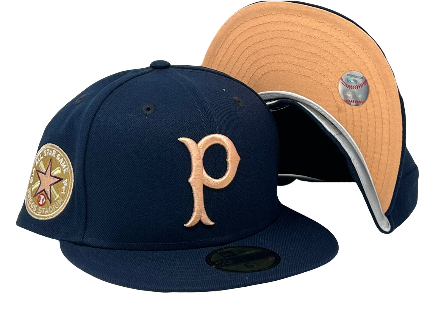 Pittsburgh  Pirates 1941 All Star Game Navy Peach Brim New Era Fitted Hats