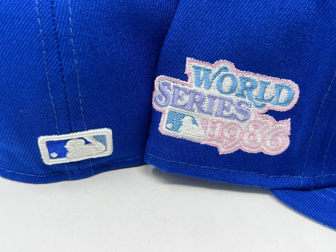 METS 1986 WORLD SERIES POP SWEAT ICY BRIM NEW ERA FITTED HAT