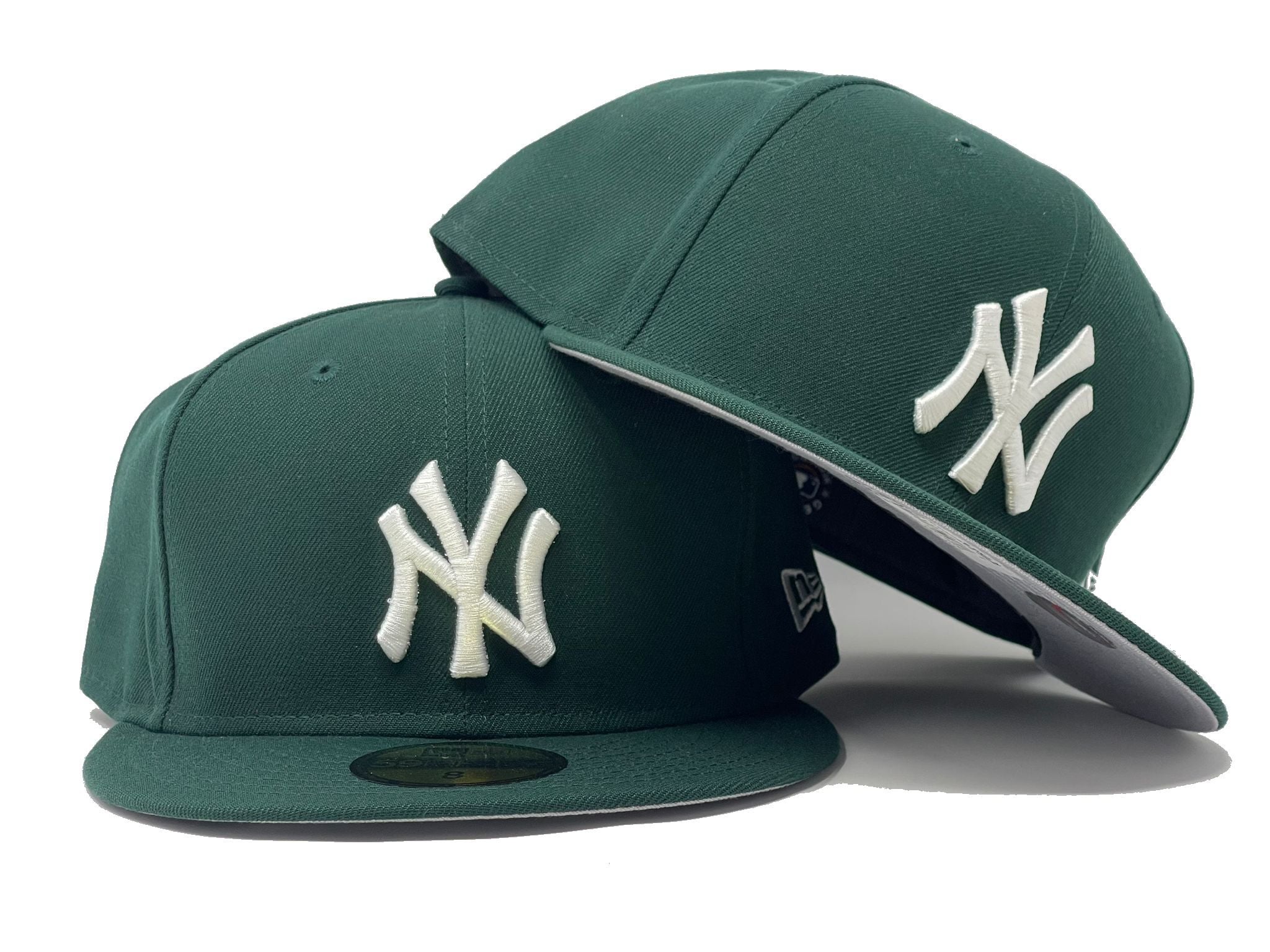 NEW YORK YANKEES DARK GREEN GRAY BRIM NEW ERA FITTED HAT – Sports