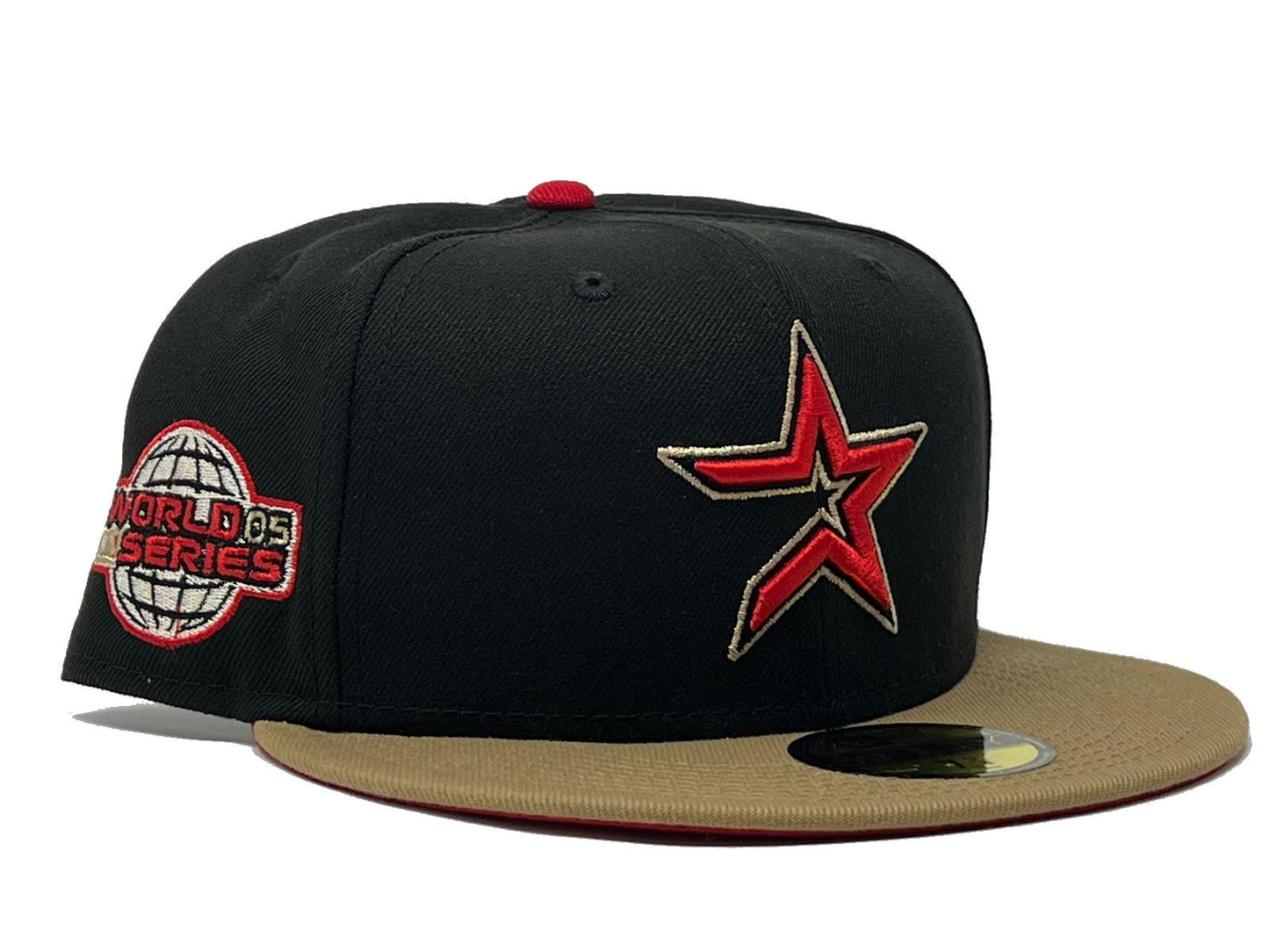 HOUSTON ASTROS 2005 WORLD SERIES RED BRIM NEW ERA FITTED HAT