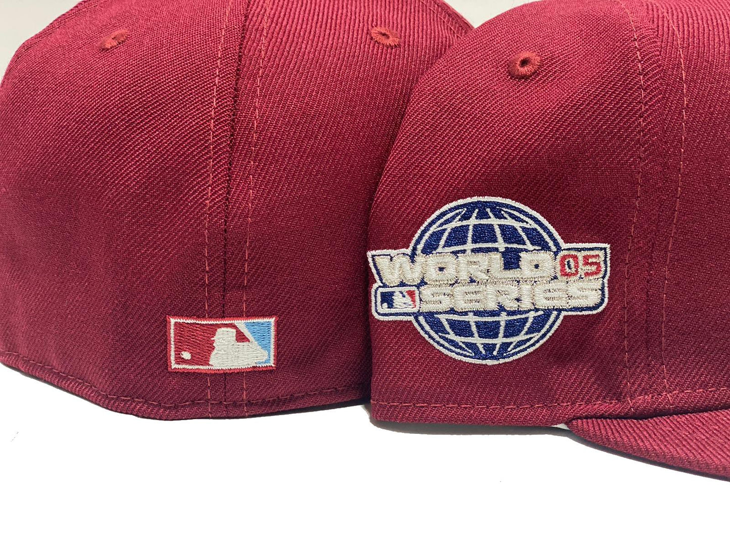 HOUSTON ASTRO 2005 WORLD SERIES BURGUNDY ICY BRIM NEW ERA FITTED HAT