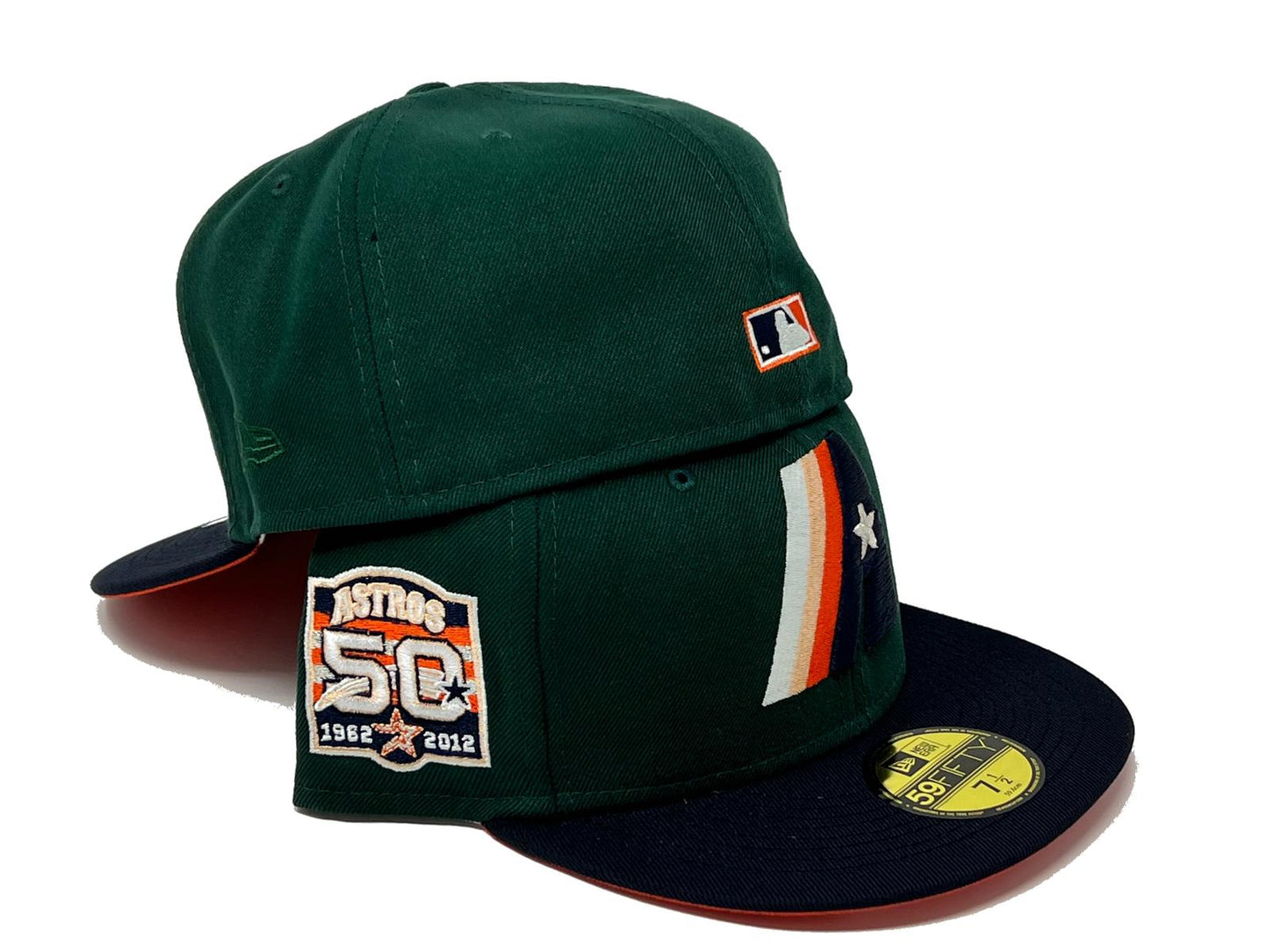 HOUSTON ASTROS 50TH ANNIVERSARY " GREEN DOME" ORANGE BRIM NEW ERA FITTED HAT